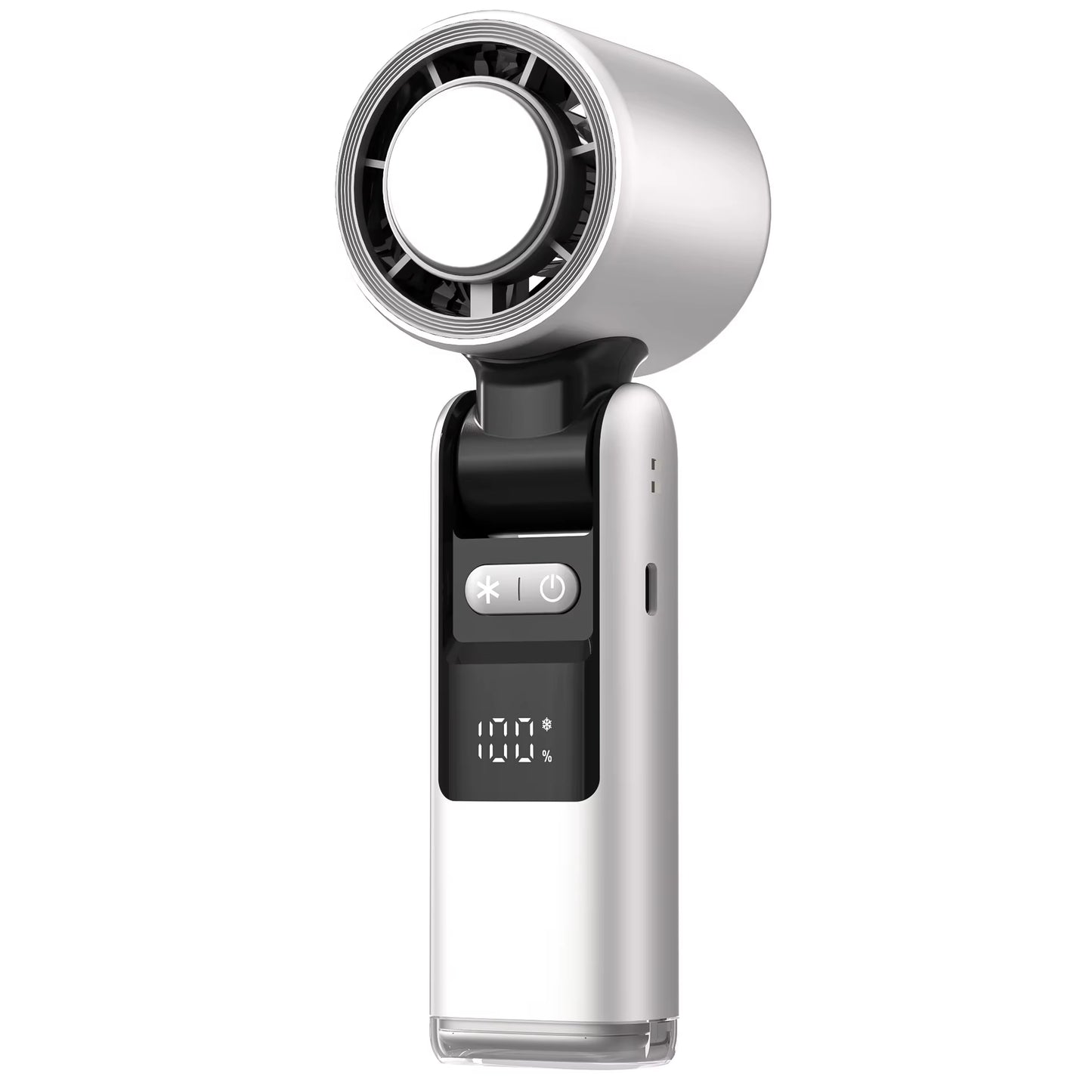 Super Mini Turbo Speed Fan - 100 Turbos Chilled Ice Sensation USB Powered with Digital Display for Camping, Office & Dorm Use