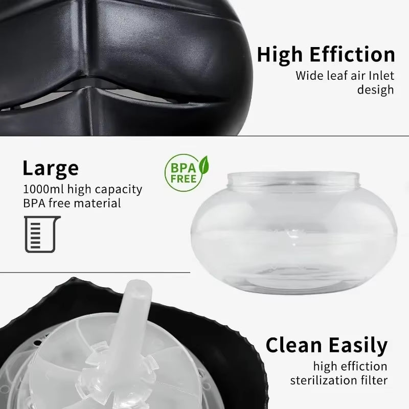 Transform Your Space with the Water-Based Air Purifier & Revitalizer - Black with 7 Color LED Night Light