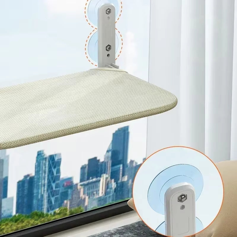 Cozy Up Your Cat with the Foldable Breathable Cloth Hammock - Perfect Windowsill Bed for Cats Up to 10KG!