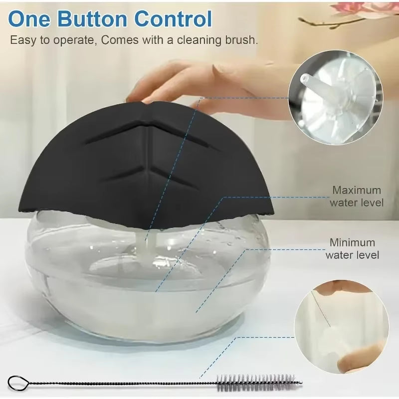 Transform Your Space with the Water-Based Air Purifier & Revitalizer - Black with 7 Color LED Night Light