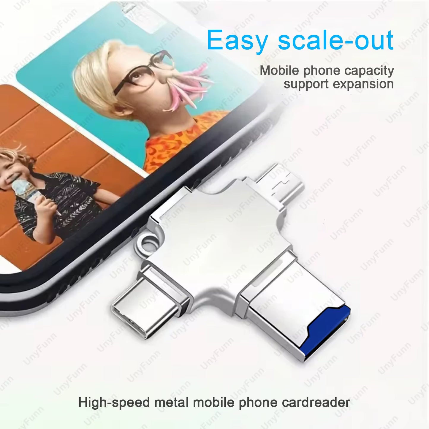 4-in-1 USB Type-C Memory Card Reader: Effortlessly Connect Your iPhone, Android, and PC to Micro SD & TF Cards