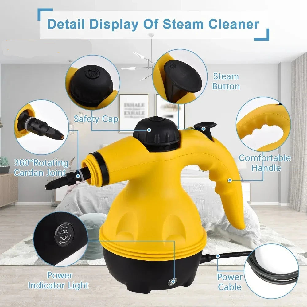 High-Performance Handheld Steam Cleaner for Kitchen, Bathroom, and Car - Ultimate Cleaning Tool!