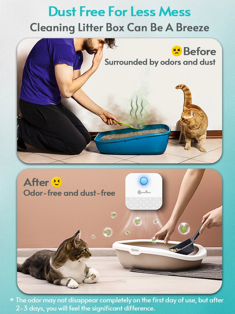 Transform Your Cat's Litter Box Experience with the Downypaws 4000mAh Smart Odor Purifier – The Ultimate Deodorizer for Cats and Dogs!