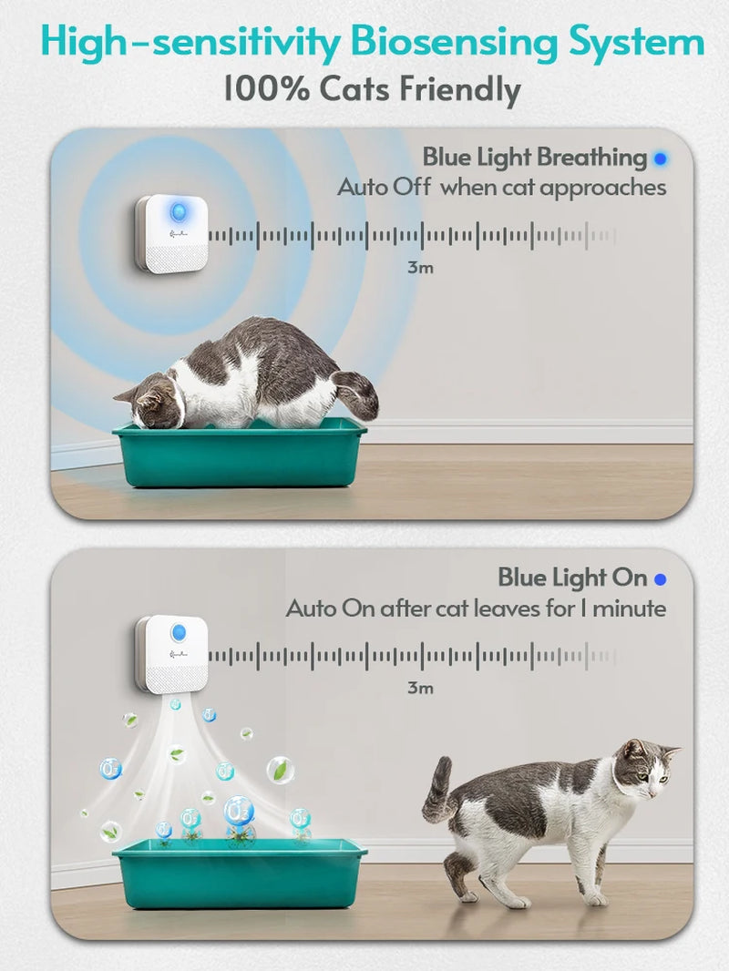 Transform Your Cat's Litter Box Experience with the Downypaws 4000mAh Smart Odor Purifier – The Ultimate Deodorizer for Cats and Dogs!
