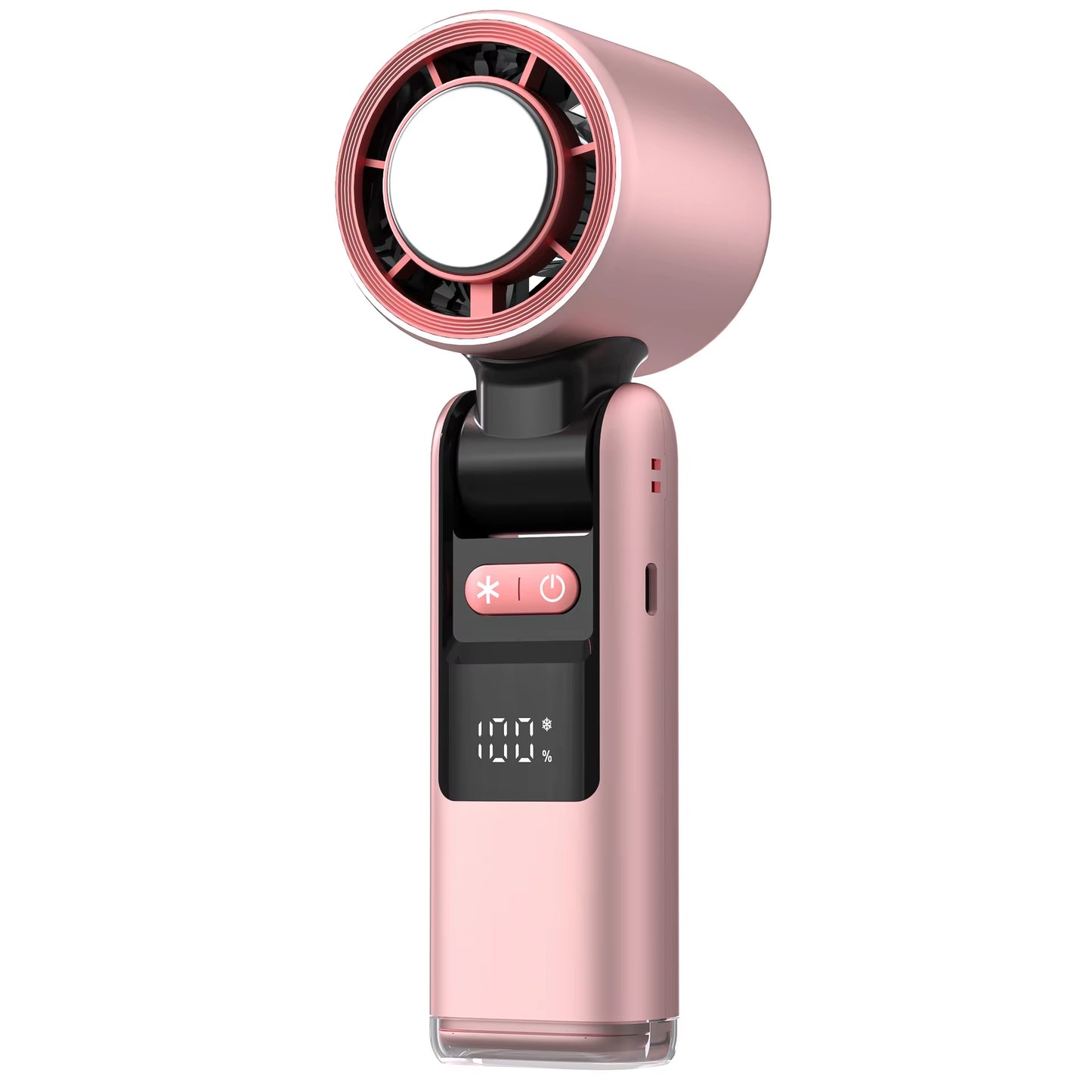 Super Mini Turbo Speed Fan - 100 Turbos Chilled Ice Sensation USB Powered with Digital Display for Camping, Office & Dorm Use