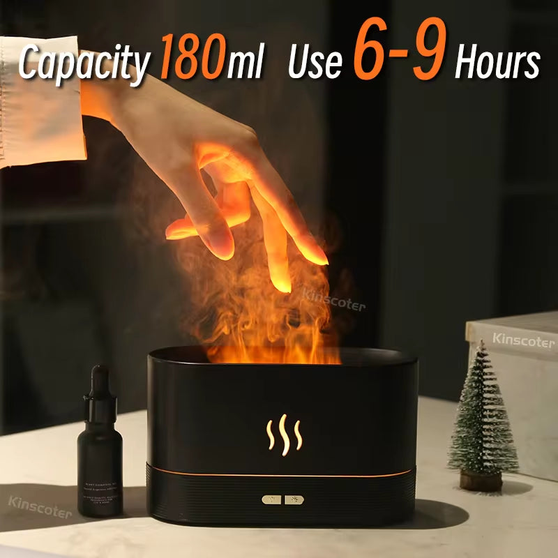 Transform Your Space with the Aroma Diffuser Air Humidifier - Ultrasonic Cool Mist Maker & Essential Oil Flame Lamp