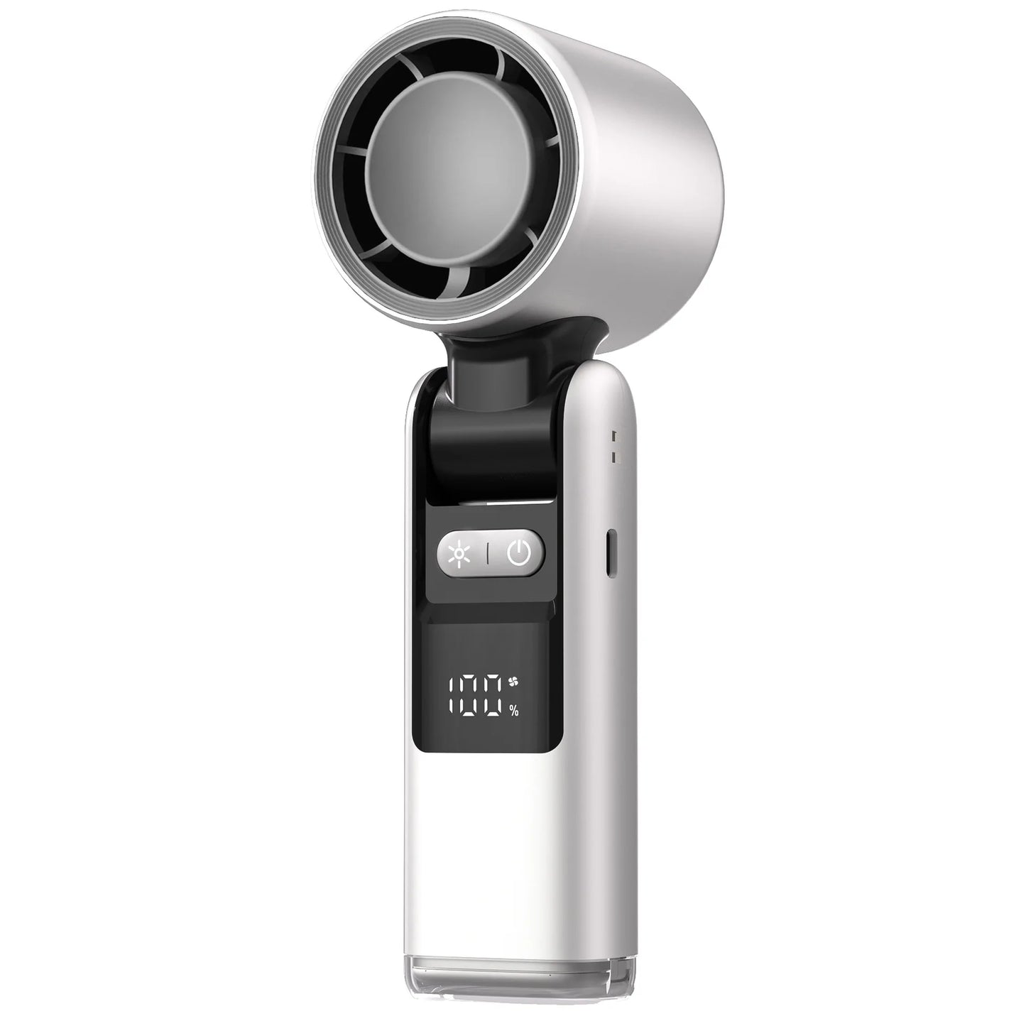 Super Mini Turbo Speed Fan - 100 Turbos Chilled Ice Sensation USB Powered with Digital Display for Camping, Office & Dorm Use