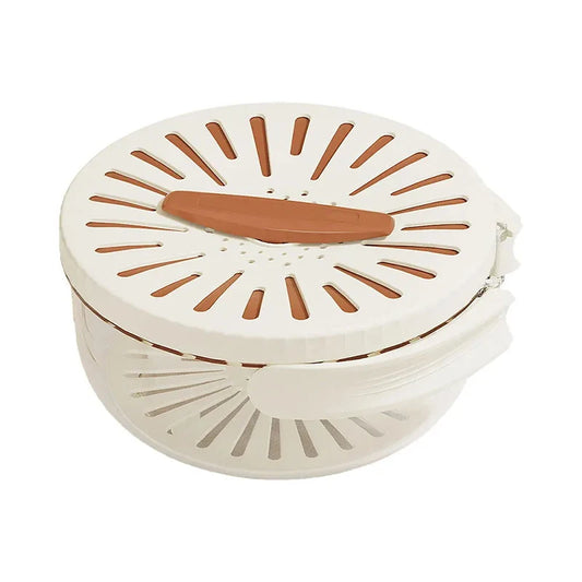 Versatile 2-In-1 Fruit & Vegetable Washing Basket with Foldable Handle - Perfect for Kitchen Storage & Refrigerator Crisper!