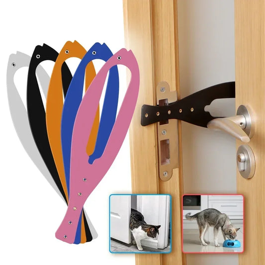 Transform Your Home with the Adjustable Width Fish-Shaped Cat Door Holder Latch - Perfect for Pet Lovers!