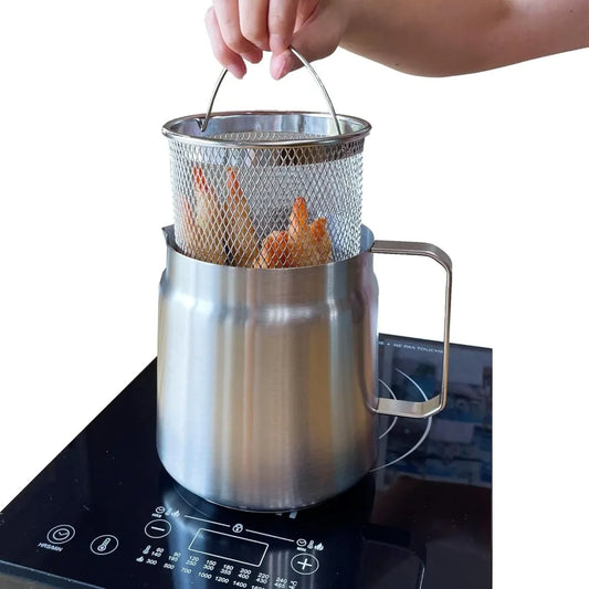 Elevate Your Cooking with Our 2L Stainless Steel Deep Fryer Pot – Perfect for Crispy French Fries and Juicy Chicken!