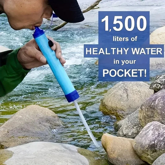 Portable Outdoor Water Filter Straw - Essential Survival Purifier for Camping, Climbing, and Emergency Preparedness